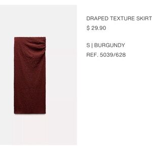 Zara Burgundy Draped Pencil Skirt